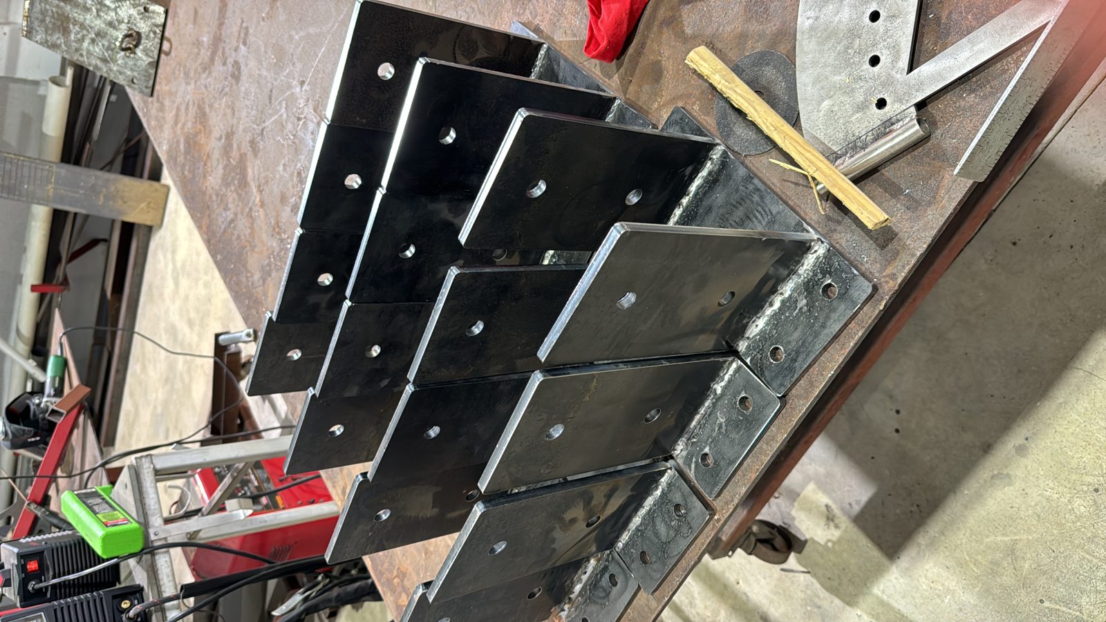 Laser-cut and welded mild steel brackets